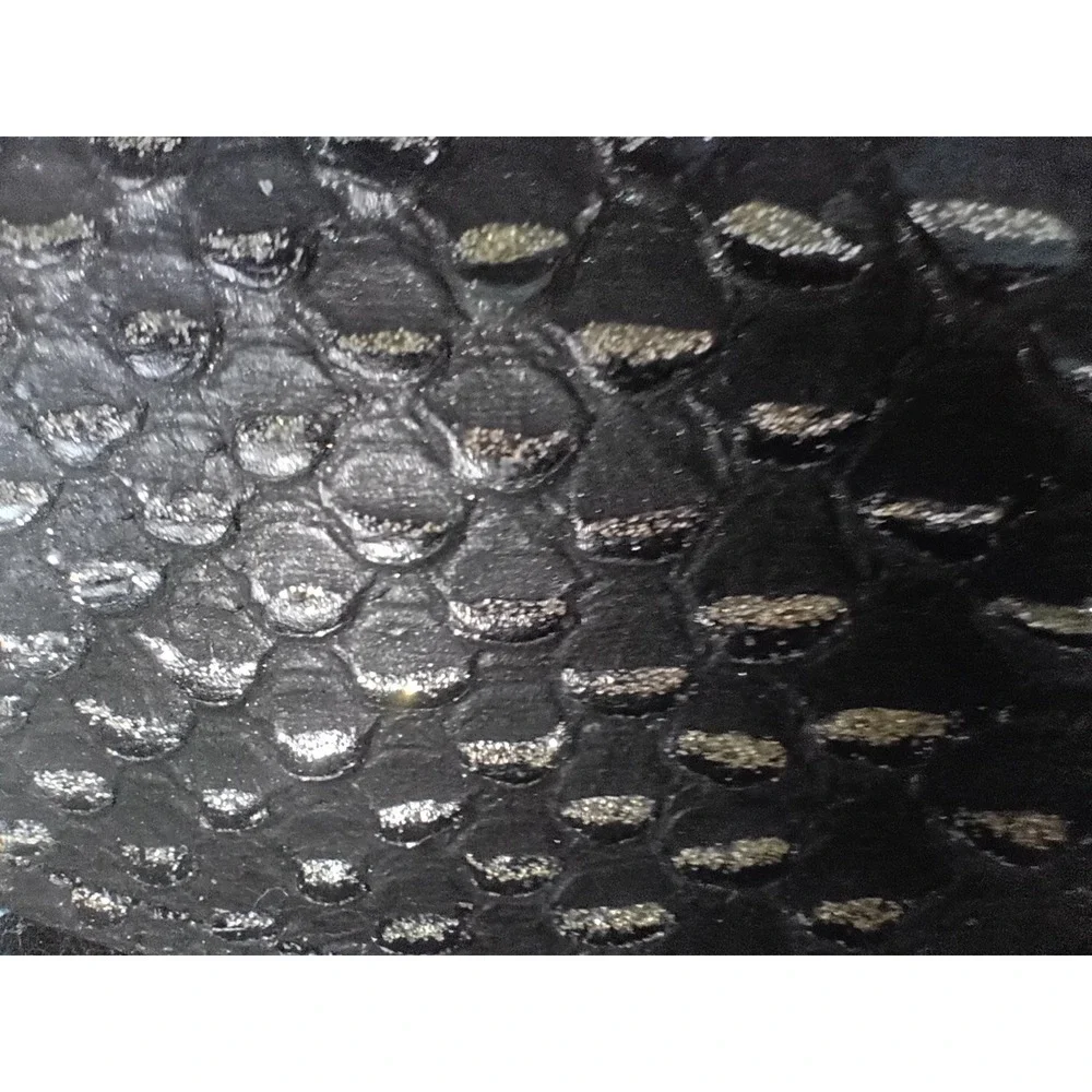 COACH Madison Glitter Python Embossed Black Leather Envelope Wallet - EUC